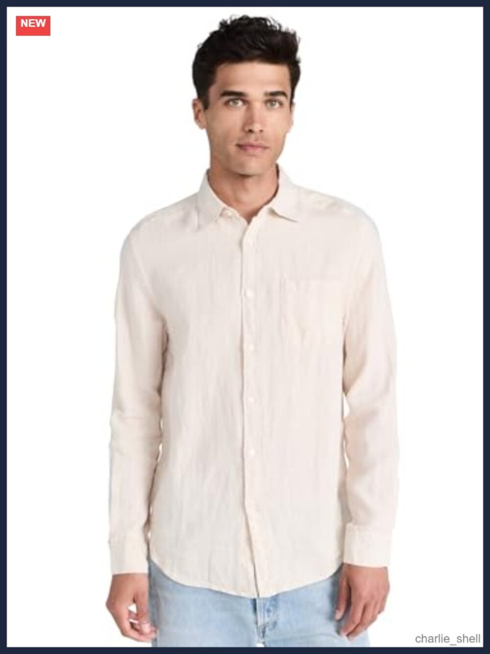 Portuguese Flannel Linen Shirt Long Sleeve Button Down Men's Lightweight